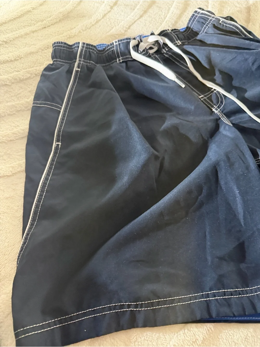 Speedo Men’s Dark Navy Swim Trunks with Blue Accents